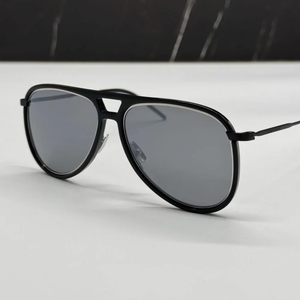 NEW SAINT LAURENT CLASSIC 11 RIM 002 BLACK AVIATOR SUNGLASSES SAINT LAURENT